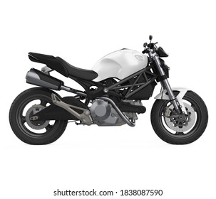 Sport Motorcycle Isolated (side View). 3D Rendering