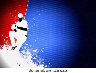 Sport poster: Baseball player background with space
