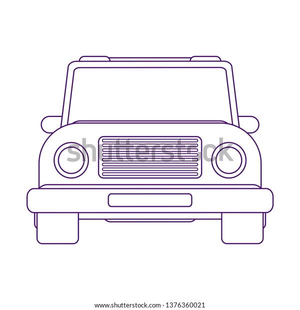 Sport utility vehicle. Crossover SUV. Urban\
car. Front view linear\
illustration.