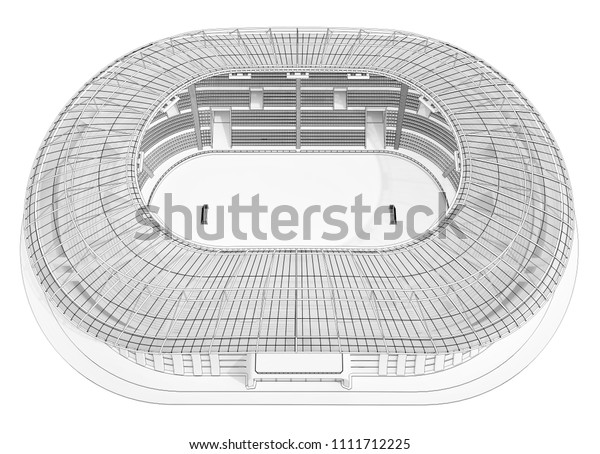 Football Field Drawing 3d