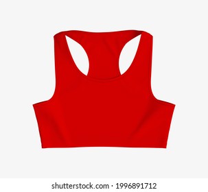 Women’s Sports Bra Mockup In Front View, Design Presentation For Print, 3d Illustration, 3d Rendering