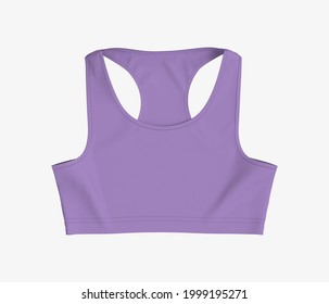 Women’s Sports Bra Mockup In Front View, Design Presentation For Print, 3d Illustration, 3d Rendering