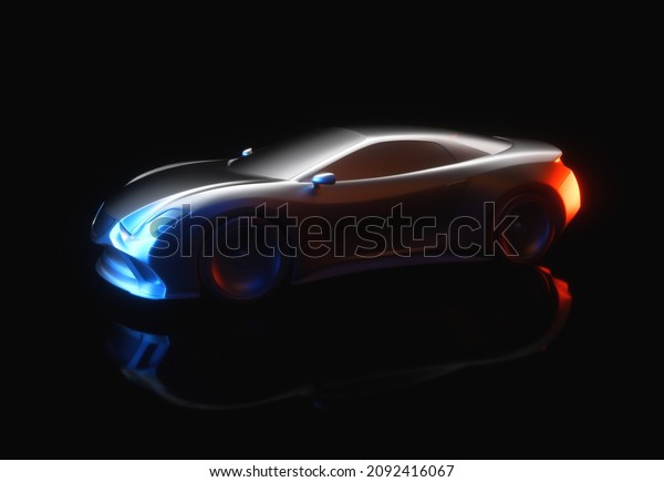 Sports car concept made in 3D software.\
Automotive prototype and design concept.\

