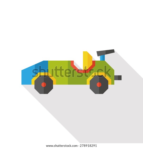 Sports car flat icon with\
long shadow