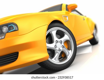 Sports car with no brand name. The car is designed and modelled by myself. High resolution 3D render