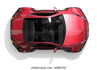 Sports Car Top View. Original Car Design.