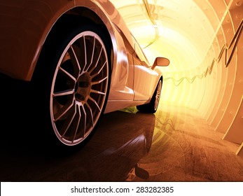 Sports Car In The Tunnel.