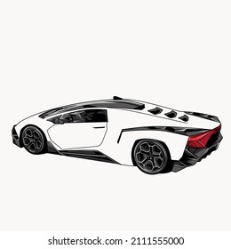 Sports Cars Line Art New Style