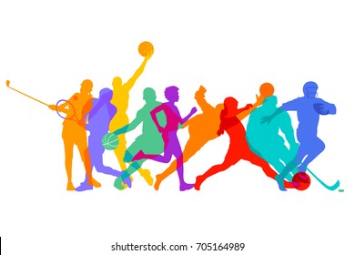 Sports games and athletes, 3D illustration - Shutterstock ID 705164989