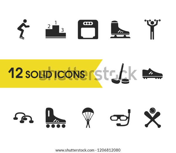 Sports Icons Set Skater Top Places Stock Illustration