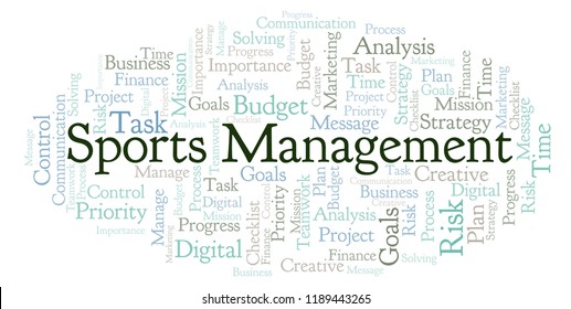 Sports Management Word Cloud, Made With Text Only.