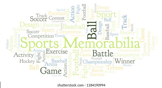 Sports Memorabilia Word Cloud.