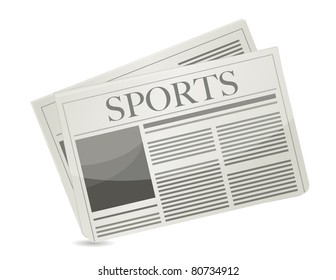 Sports Newspaper Illustration Design Over A White Background