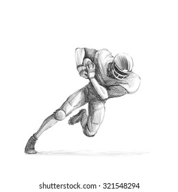 Sports Series Sketchy Pencil Drawing American Stock Illustration ...