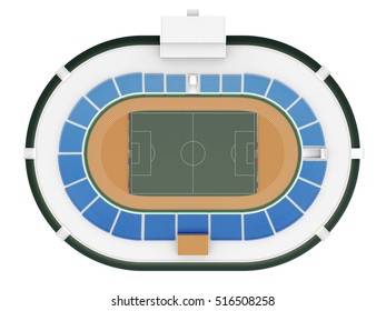 Sports Stadium Isolated. Top View. 3d Rendering.