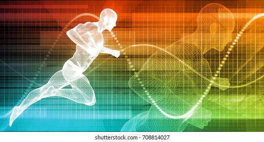 Sports Therapy and Healthcare Science for Sports 3D Illustration Render