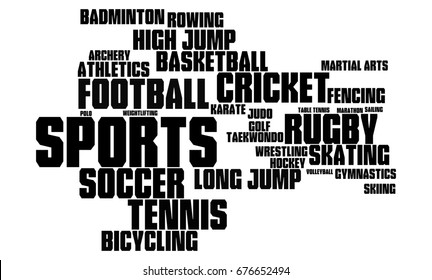 Sports Word Cloud Stock Illustration 676652494 | Shutterstock