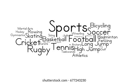 Sports Word Cloud Stock Illustration 677243230 | Shutterstock