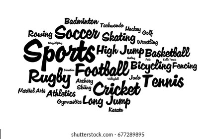 Sports Word Cloud Stock Illustration 677289895 | Shutterstock