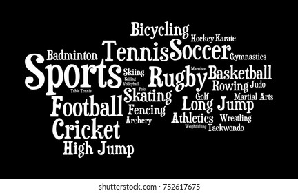 Sports Word Cloud Stock Illustration 752617654