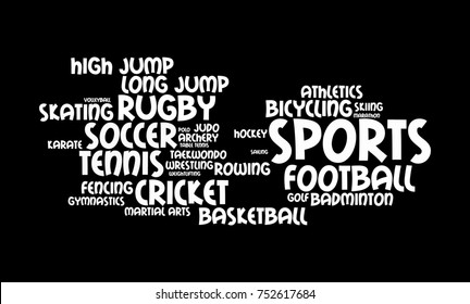 Sports Word Cloud Stock Illustration 752617684 | Shutterstock