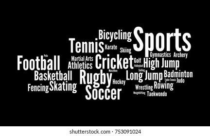 Sports Word Cloud Stock Illustration 753091024 | Shutterstock