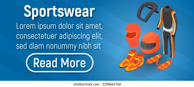 Sportswear Concept Banner. Isometric Banner Of Sportswear Concept For Web, Giftcard And Postcard