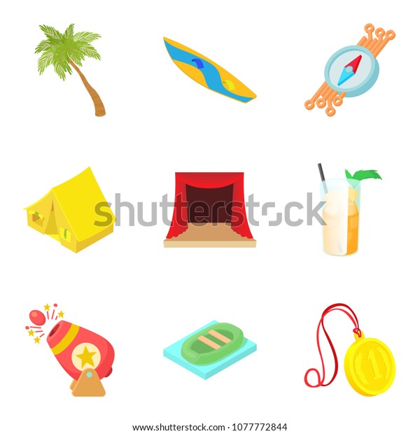 Spot icons set. Cartoon set of 9 spot icons\
for web isolated on white\
background
