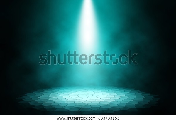 Spotlight Blue Smoke Night Studio Background Stock Illustration ...