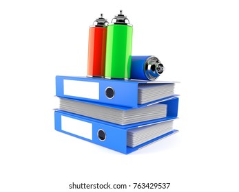 Spray Cans Stack Ring Binders Isolated Stock Illustration 763429537 ...