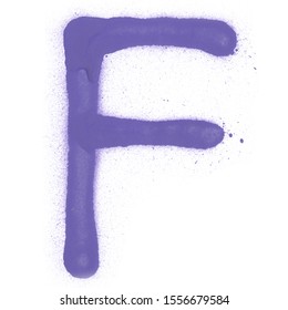 
Spray Graffiti Alphabet Letter With Paint Splashes On The White Isolated Background For Clip Art.