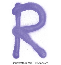 
Spray Graffiti Alphabet Letter With Paint Splashes On The White Isolated Background For Clip Art.