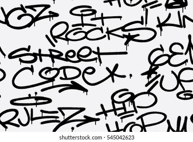 Spray Graffiti Tags Seamless Pattern Rocks Stock Illustration 545042623 ...