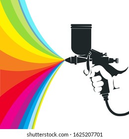 Silhouette Gun Spray Paint Color Vector Stock Vector (Royalty Free ...