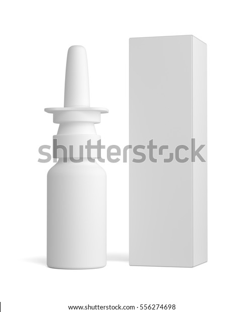 Download Spray Nasal Plastic Bottle Tall White Stock Illustration 556274698