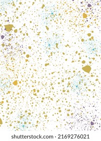 Spray Paint Splatter Backdrop In Golden Yellow, Teal, Purple And Pink.