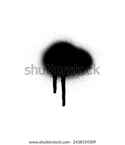 Spray painted splash with drip. Abstract graffiti shape.Grunge style shape. Graffiti style splash and splatter.