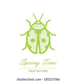 Spring card with an unusual beetle