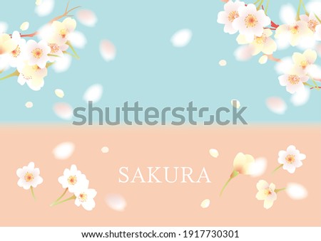 Spring cherry blossom frame background 