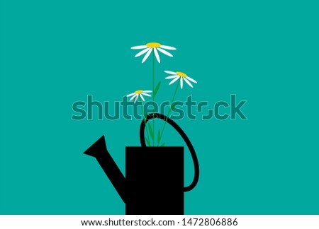 Image, Stock Photo Watering can with daisies