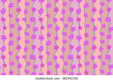 Spring floral background with violet flowers. The elegant the template for fashion prints. Raster cute pattern in small flower. Small colorful flowers. Motley illustration.