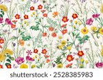 Spring flower pattern background, aesthetic botanical illustration. Vintage flower pattern. Vintage flower floral pattern art drawing illustration, old floral painting art print.