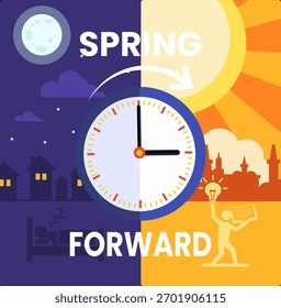 Spring Forward.Daylight Saving Time Begins illustration