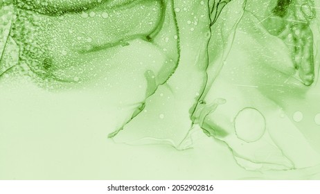 Spring Ink Fluid. Mint Aquarelle Fabric. White Digital Batik. Lime Creative Effect. Environmental Craft Background. Pistachio Modern Poster. Grunge Art. Green Spring Ink Fluid.