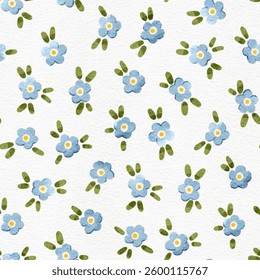 Spring pattern with forget-me-not flowers. Suitable for printing on fabric, textile, wrapping paper, decorative wallpaper, packaging, invitations