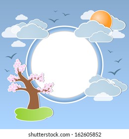 Spring Round Background Your Own Design Stock Illustration 162605852 ...