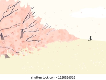 桜並木 イラスト のイラスト素材 画像 ベクター画像 Shutterstock