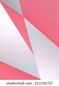 Spring trendy color combo coral pink   white gradient pearl glow effect abstract geometric triangular diagonal line luxury decorative background web template design festive  celebration decoration 