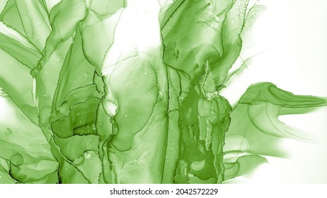 Spring Watercolor. Digital Art. White Brush Splash. Lime Watercolour Poster. Mint Persian Effect. Emerald Mixed Pattern. Aquarelle Floral Landscape. Green Spring Watercolor.