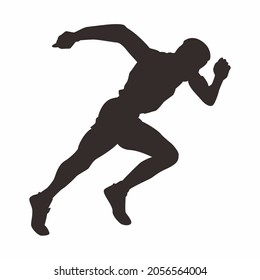 Sprinting man silhouette. Sprint, fast run. The runner starts running.  - Powered by Shutterstock